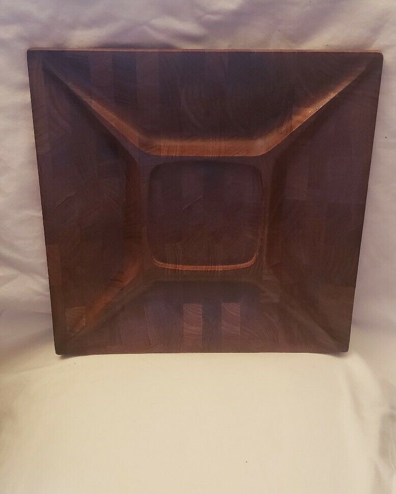 1964 DIGSMED Teak Mosaic Snack Tray Mid Century Made in Denmark 