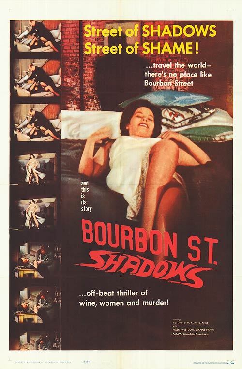 BOURBON STREET SHADOWS orig 1958 one sheet movie poster NEW ORLEANS LOUISIANA