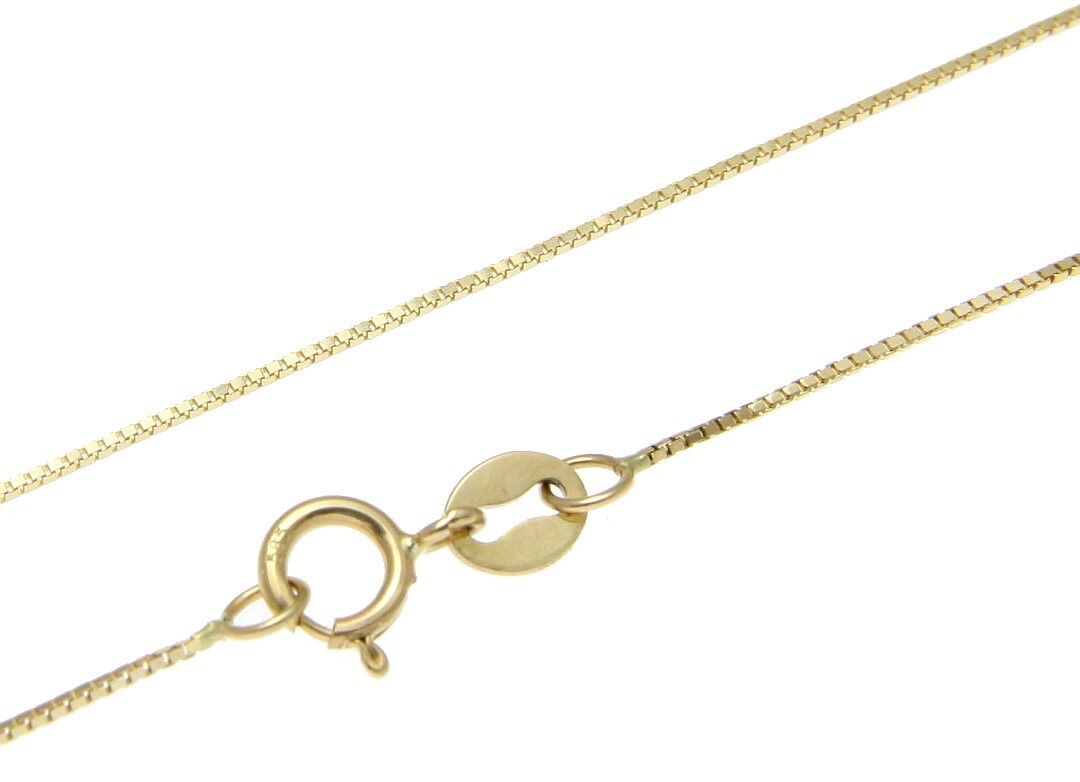 SOLID 14K YELLOW GOLD ITALIAN 0.6MM BOX CHAIN NECKLACE 20\