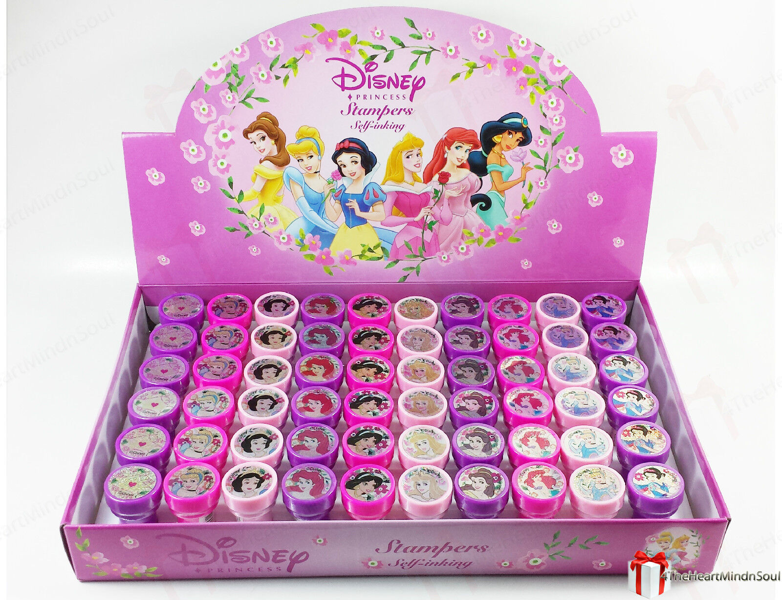 12 Birthday Party Favors DISNEY PRINCESS Self Ink Stamps Stampers