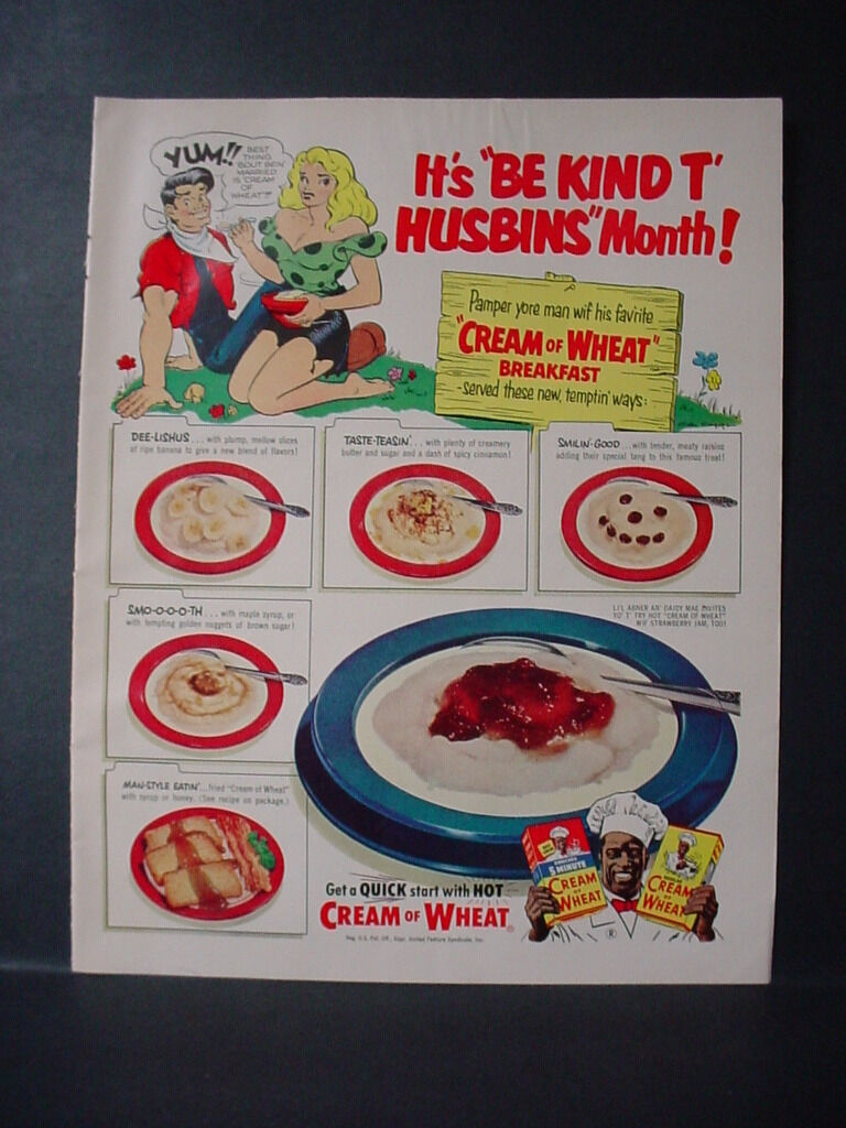 1953 Li\'l Abner Full Page Color Cream of Wheat Cereal Vintage Print Ad 11078