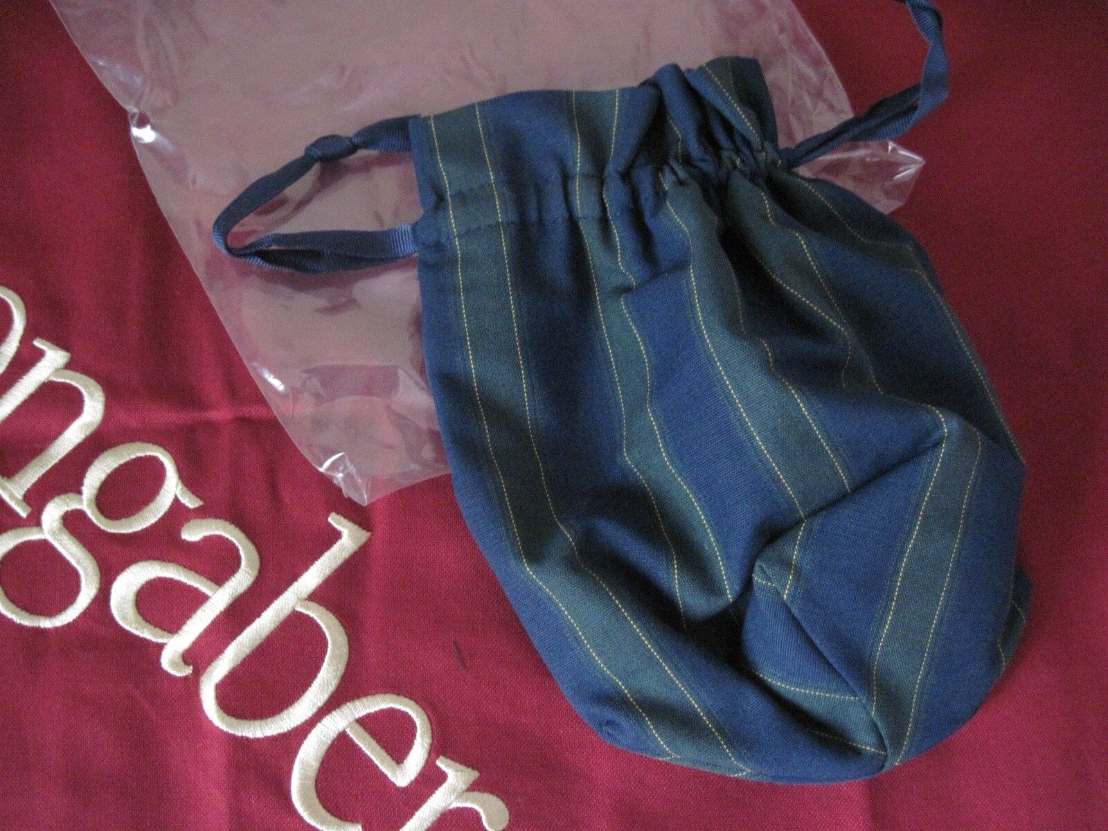 Longaberger~ 2004 Collector\'s Club Renewal Stripe Drawstring Liner Pouch