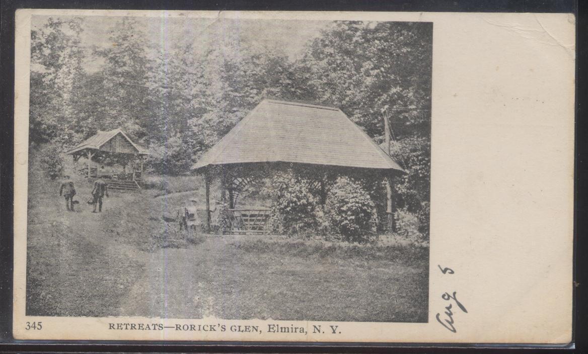 Postcard ELMIRA New York/NY  Rorick\'s Glen Retreat Pavilions 1907