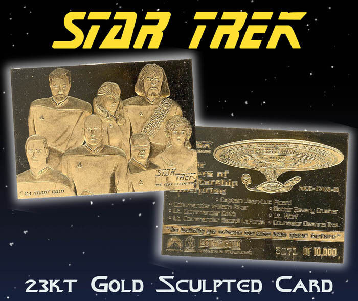 *STAR TREK Senior Officers of  Starship Enterprise *23KT GOLD CARD-serial number