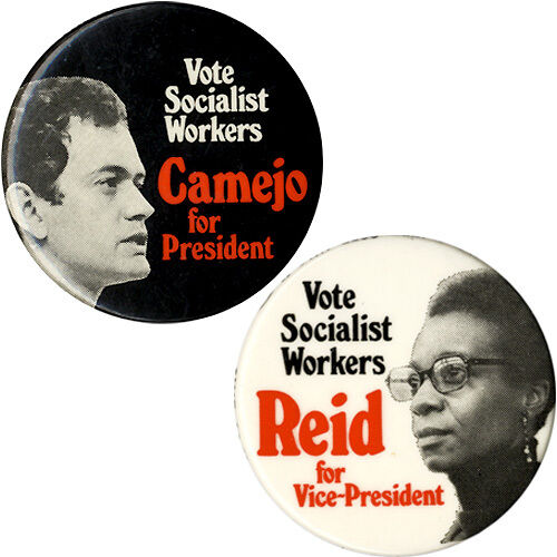 1976 Camejo Reid Socialist Workers Party Presidential Button Set (5161)