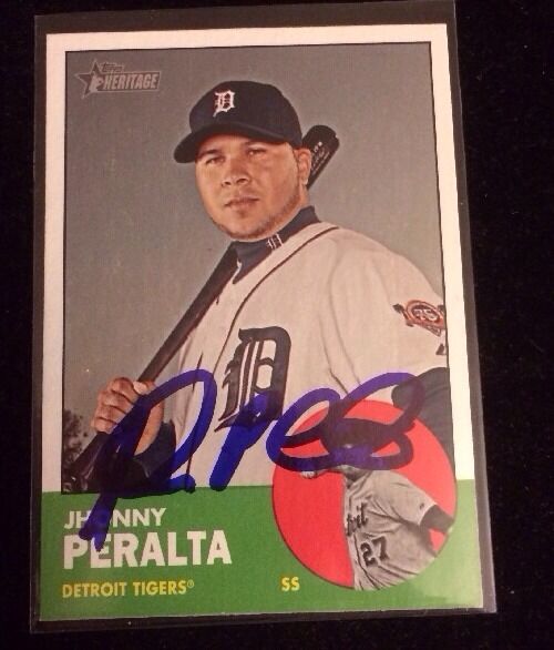 JHONNY PERALTA 2012 TOPPS HERITAGE Autographed Signed AUTO Card 278 TIGERS DETRO