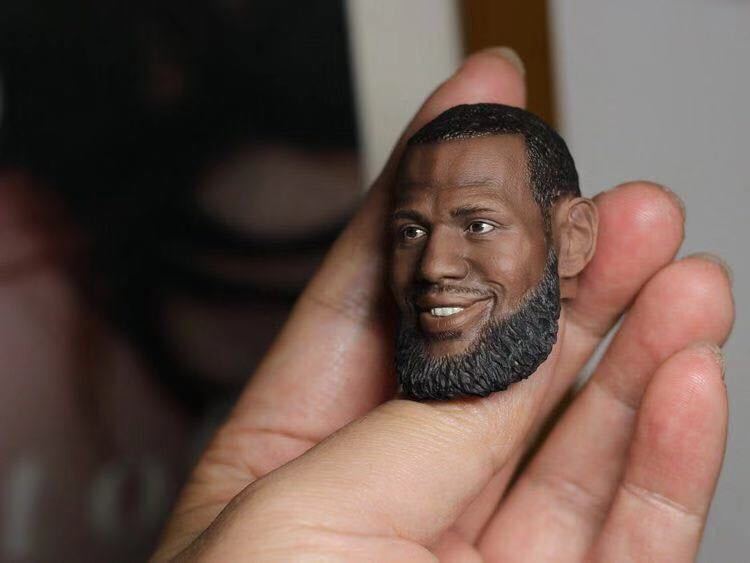 1/6 LeBron James Beard Head Sculpt Carving Model Fit 12\