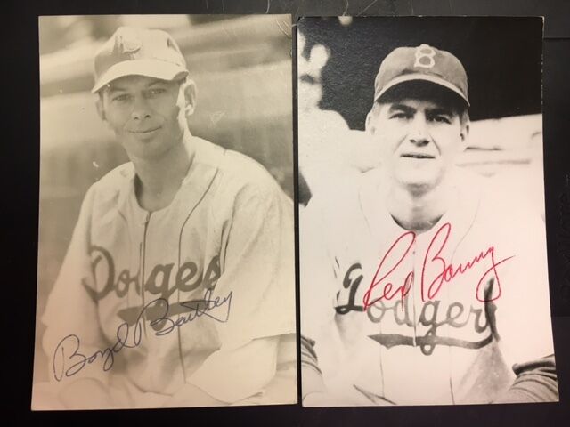 Rex Barney Brooklyn Dodgers Vintage Signed  40s Postcard  JSA Pre-certified 