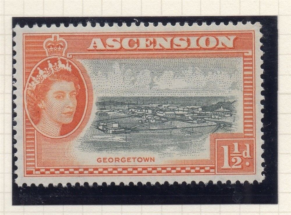Ascension 1956 QEII Early Issue Fine Mint Hinged 1.5d. 230063
