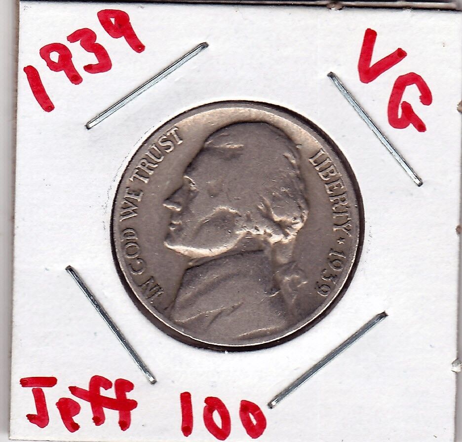1939 Jefferson nickels in VERY GOOD condition    stk Jeff 100