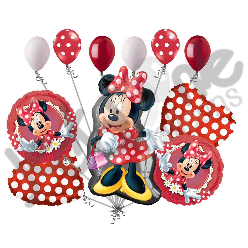 11pc Minnie Mouse Happy Birthday Balloon Bouquet Party Decoration Cartoon Disney