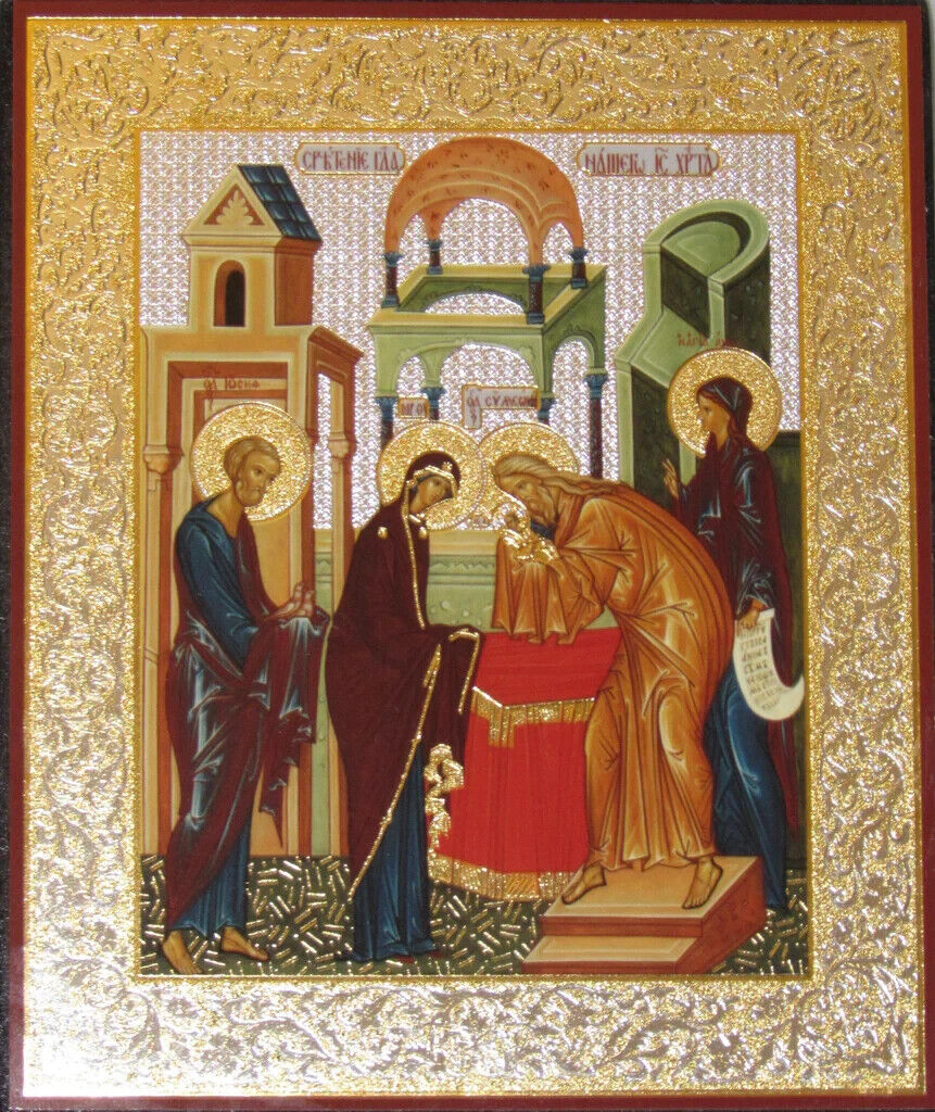 Presentation of Jesus in the Temple - Held by Simeon - Authentic Russian Icon