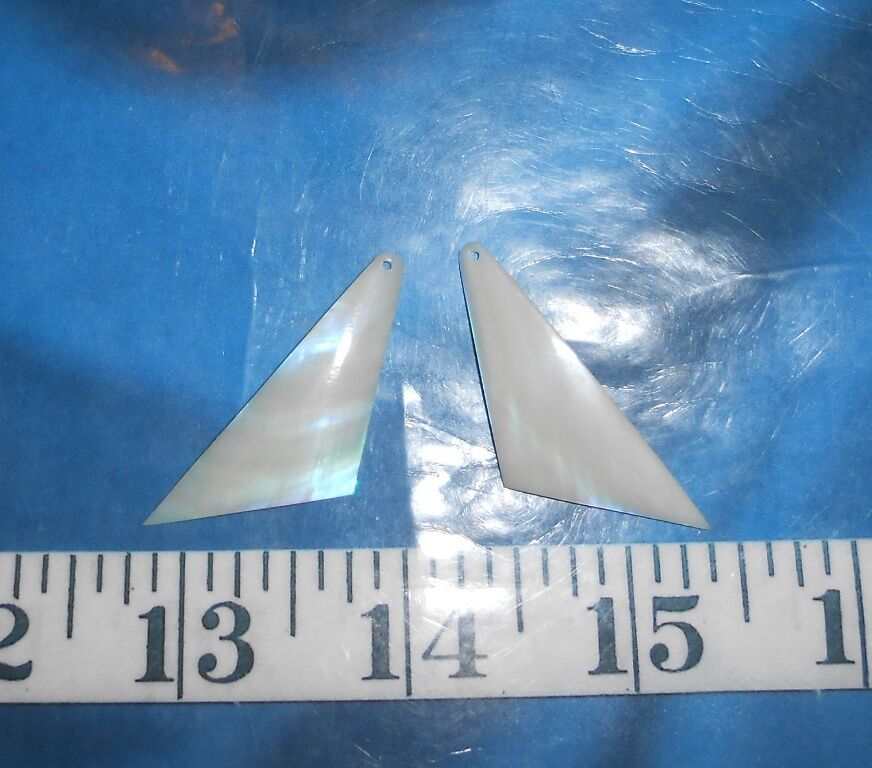 ~ Mother-of-Pearl (MOP) Shell Jewelry Blanks ~ Polished Ivory-Color Triangles ~