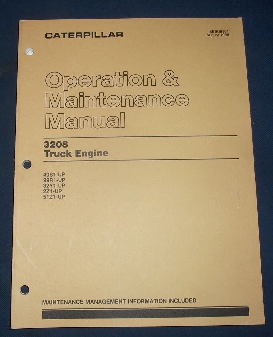 CAT CATERPILLAR 3208 TRUCK ENGINE OPERATION & MAINTENANCE MANUAL 40S 99R 32Y 51Z