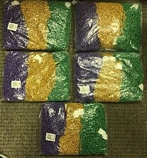 (LOT OF 5) Purple Green Gold PGG Mardi Gras Beads Necklaces Party - NEW picture