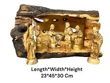 Handcrafted Olive Wood Nativity Set with Cave from the Holy Land - Bethlehem picture