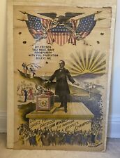 1896 William McKinley Presidential Campaign Glazed Cotton Textile “Poster”  picture