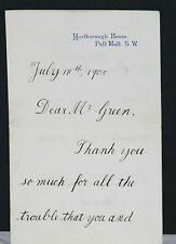 RARE 1905 Prince Edward, King Edward VIII, Signed Hand Written Letterhead  picture