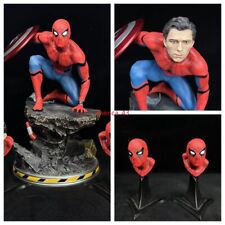Captain America 1/4 Spider Man w/ Shield Statue Model 3 Heads Birthday Toy Gift picture