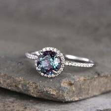925 Sterling Silver Natural Alexandrite Handmade Ring Jewelry Gift  picture