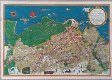 V Rare 1927 Pictorial Map Hobart, Tasmania Australia. Illustrated Tasmanian Mail picture