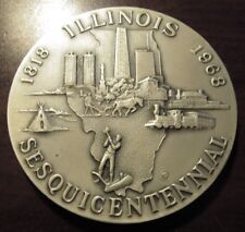 1968 Illinois Sesquicentennial 150th Ann. 4.2 Troy Oz. .999 Fine Silver Round IL picture