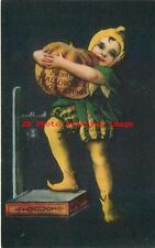 Halloween, Wolf No 1901BL-2, Boy in Jester Costume Holding Pumpkin on Scale picture