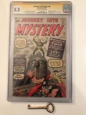 Journey Into Mystery #85 CGC 5.5 SS Signed Stan Lee 1st Loki Odin Asgard KEY picture