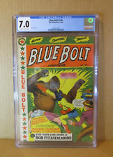 Blue Bolt 104 CGC 7.0 L.B. Cole JUST 1 SOLD FINER 1950 Star Pub. Hi-Grade Sci-Fi picture