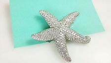 Rare 18k White Gold 12.5 Carats Diamond Star Starfish Pin Brooch Valentine Day picture