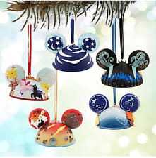 5 LE Disney Christmas Ear Hat Ornament Set Fantasia Sorcerer Mickey Baby Pegasus picture