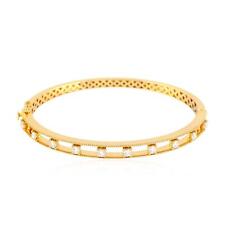 Valentine Day Sale 0.82ct Natural Diamond Bangle 18k Yellow Gold Jewelry picture