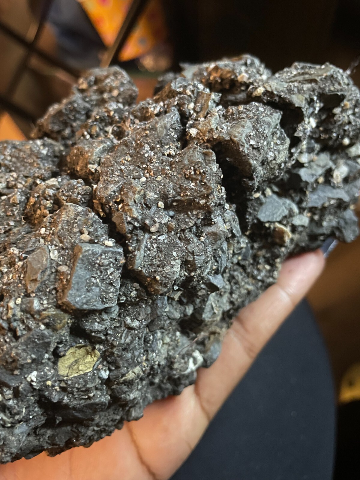 This authentic meteorite boasts a rugged exterior with coarse edges that's heavy