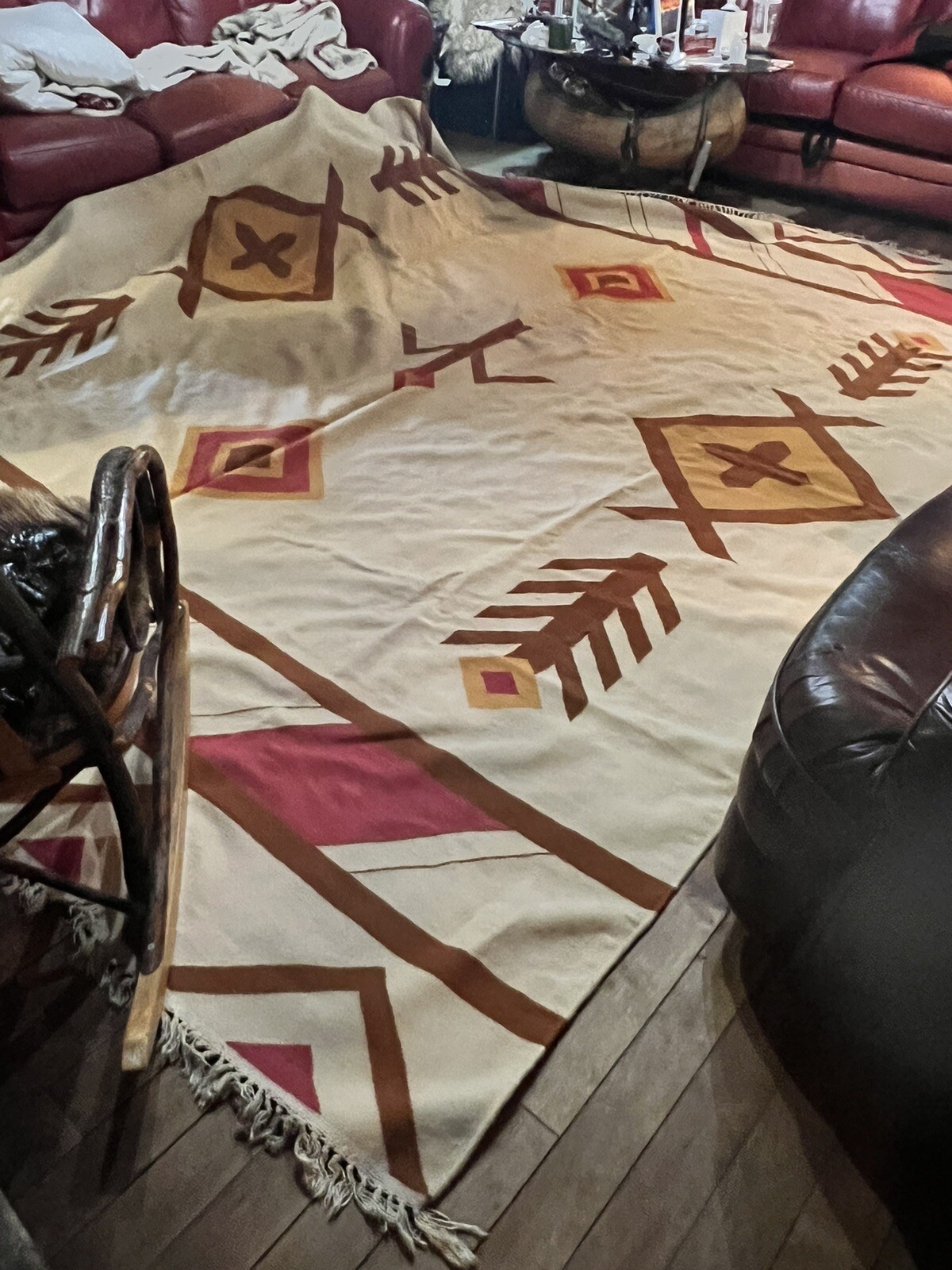 Native American Handmade Huge Wool 9’ X 12’ Rug Native American Handmade Huge Wool 9’ X 12’ Rug