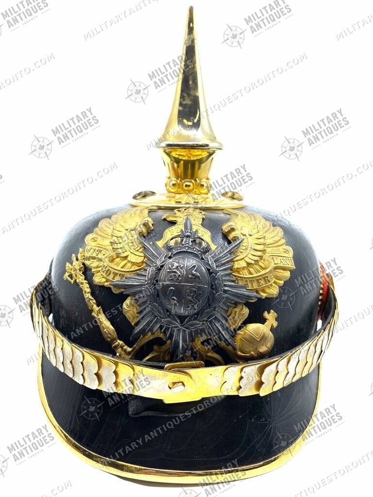 WW1 Imperial German Reuss Officers Picklehaube Spiked Helmet COPY FAKE WW1 Imperial German Reuss Officers Picklehaube Spiked Helmet COPY FAKE