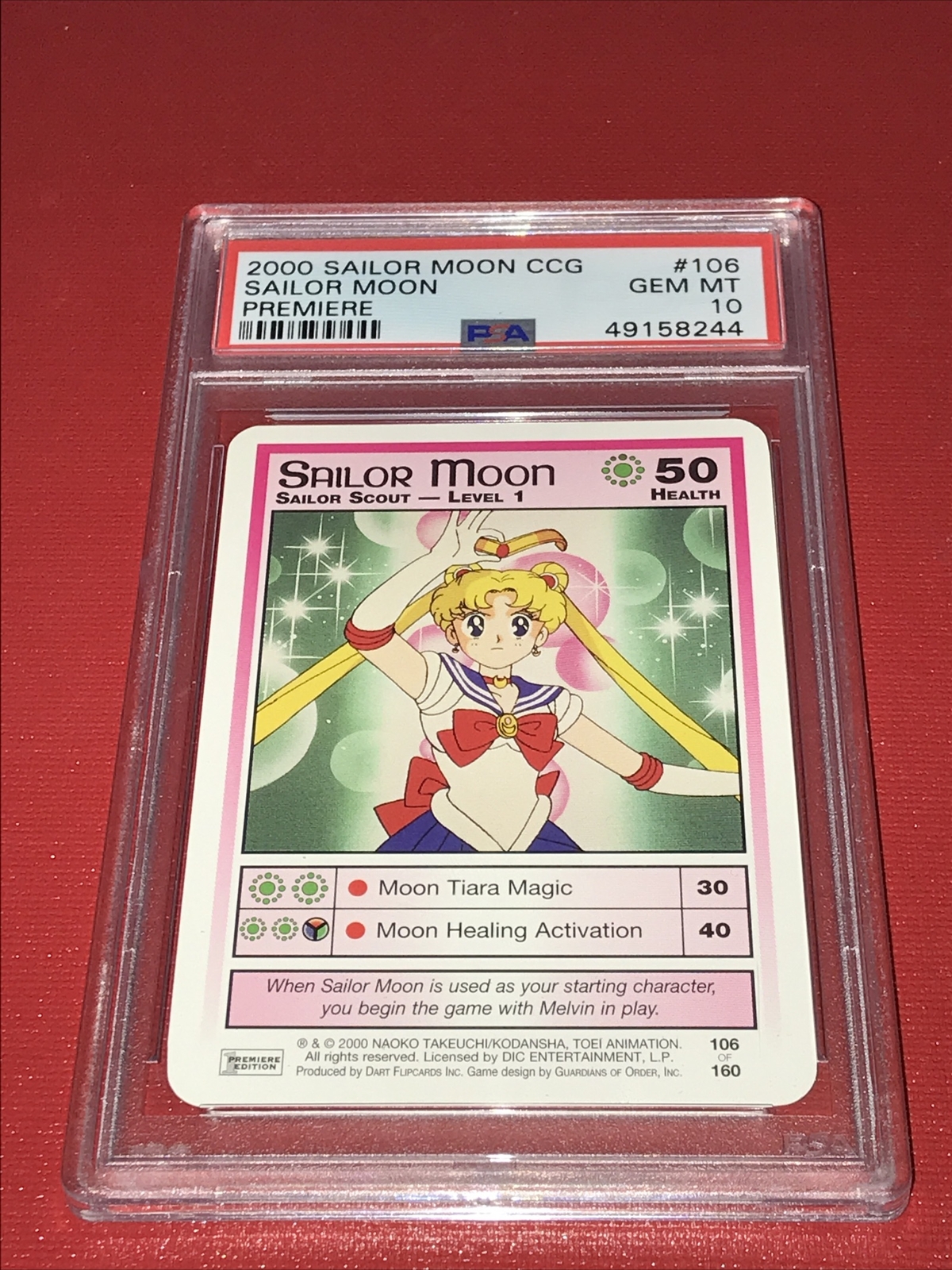 2000 Sailor Moon CCG GEM Mint PSA 10 Pop 3 Premiere Edition Sailor Scout Level 1 2000 Sailor Moon CCG GEM Mint PSA 10 Pop 3 Premiere Edition Sailor Scout Level 1