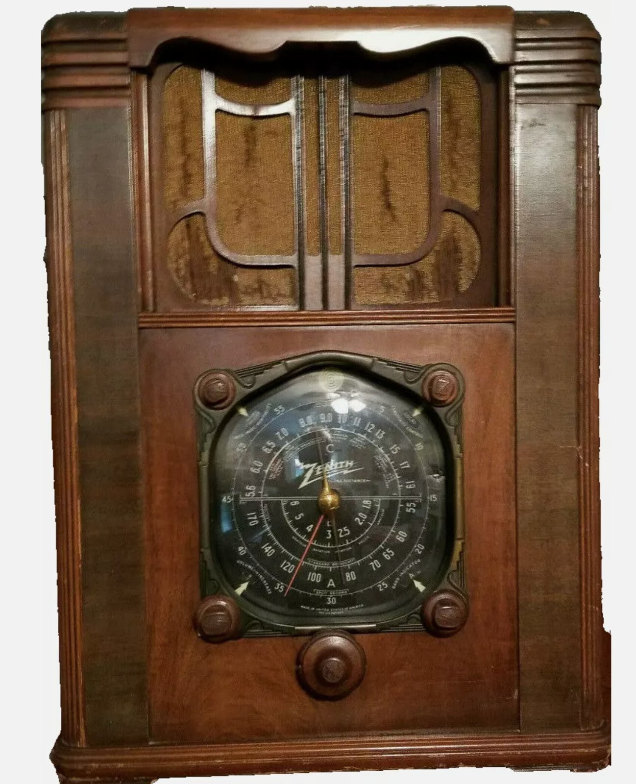 RARE 1930's Zenith 8S129 Black Dial Tombstone Radio - All Original - Working RARE 1930's Zenith 8S129 Black Dial Tombstone Radio - All Original - Working