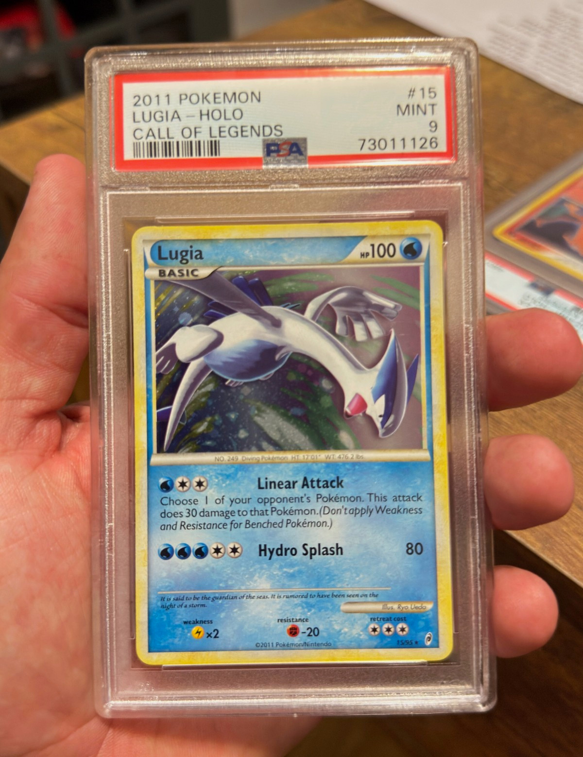 Pokémon 2011 Call of Legends Lugia Holo #15 PSA 9 Graded Cert 73011126 Pokémon 2011 Call of Legends Lugia Holo #15 PSA 9 Graded Cert 73011126