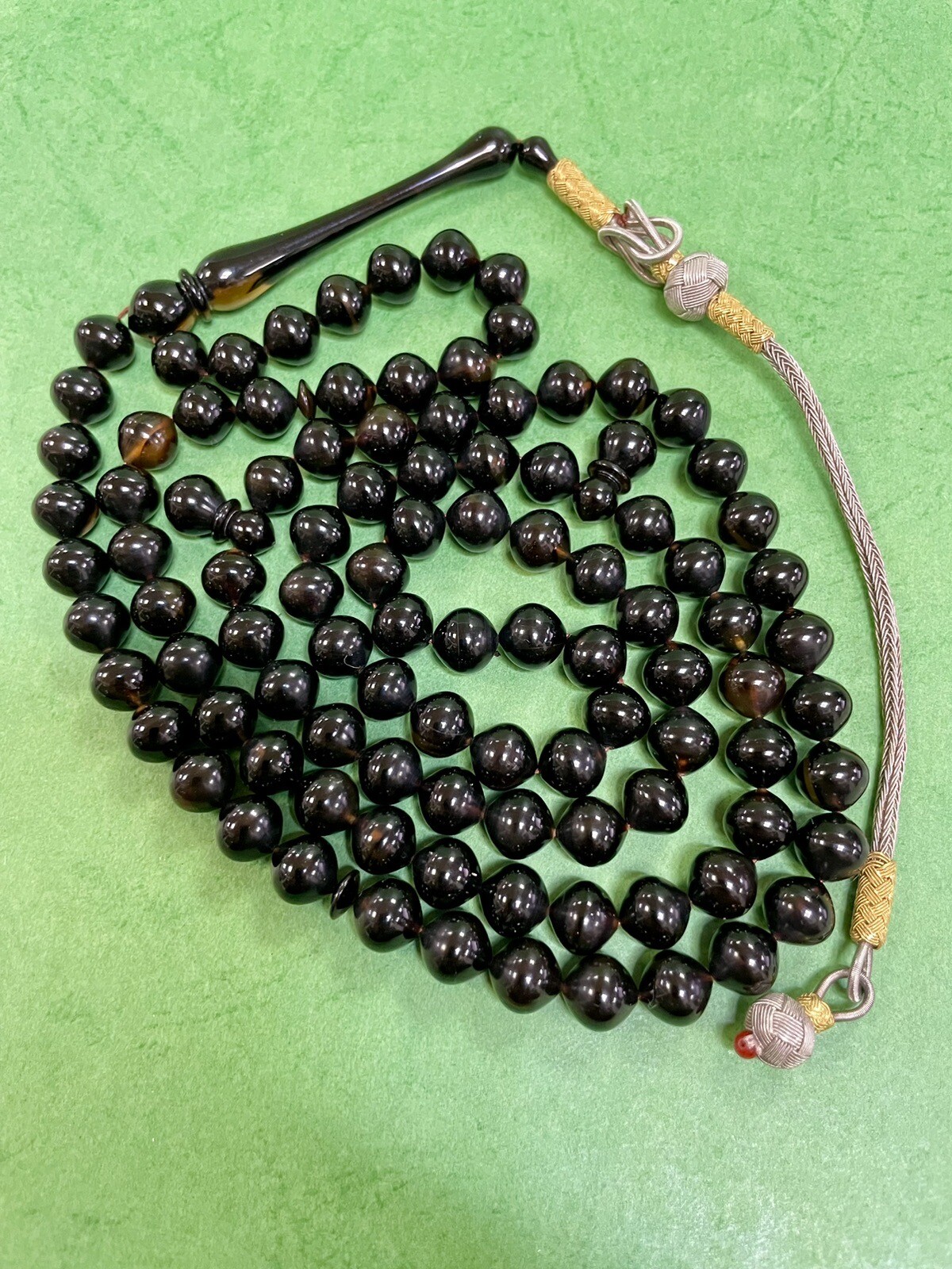 Extremely Rare Hand Crafted natural Marbled 🐢 Back islamic prayer 33 beads 43g