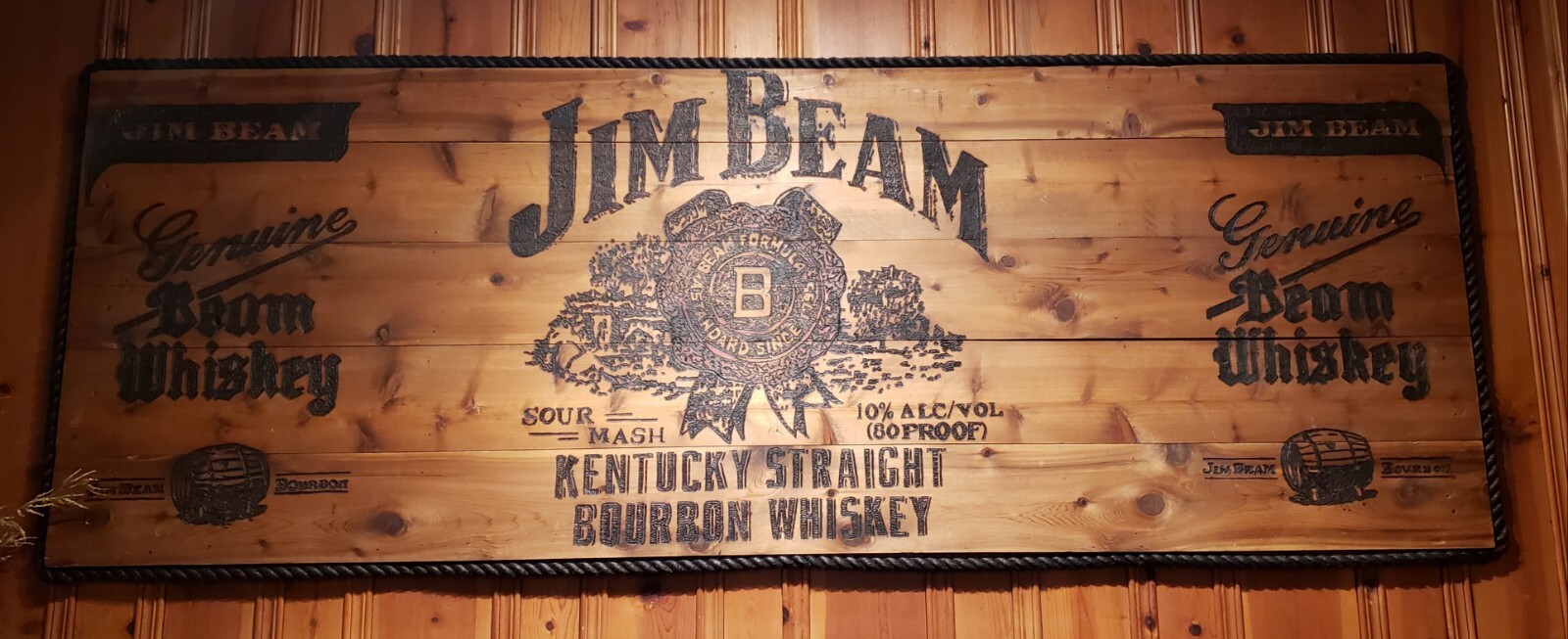 Huge Ultimate Bar Backdrop JIM BEAM Wood Burnt Cedar Bar Mural Huge Ultimate Bar Backdrop JIM BEAM Wood Burnt Cedar Bar Mural