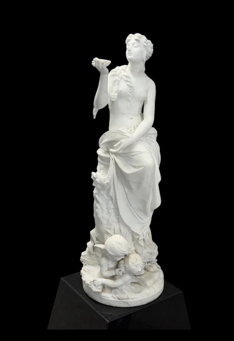 Pietro Bazzanti Carrara Marble Nude Sculpture “Fonte d’Amore” 46” Italian Pietro Bazzanti Carrara Marble Nude Sculpture “Fonte d’Amore” 46” Italian