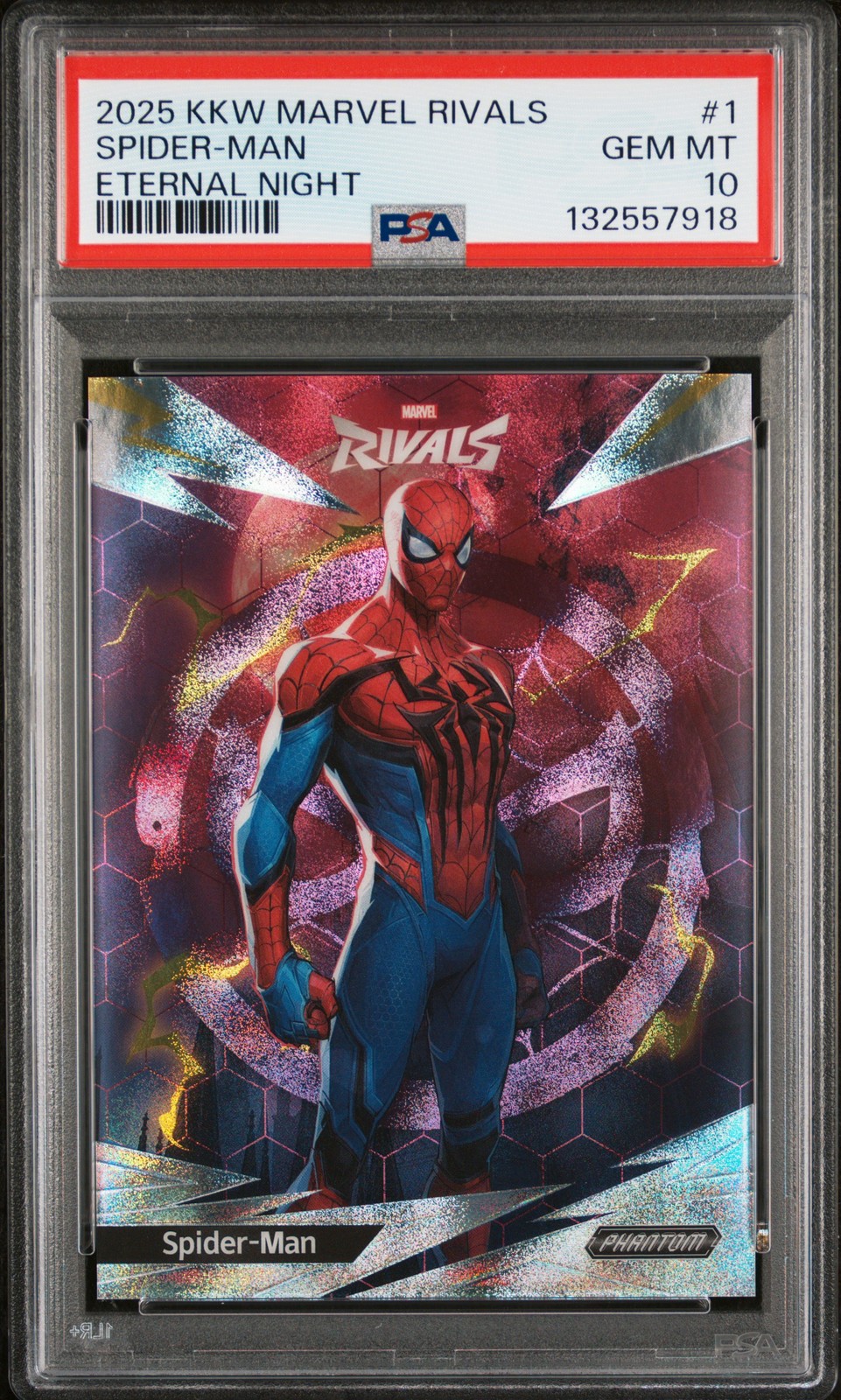 2025 KAKAWOW PHANTOM MARVEL RIVALS ETERNAL NIGHT #1 SPIDER-MAN 216/275 PSA 10