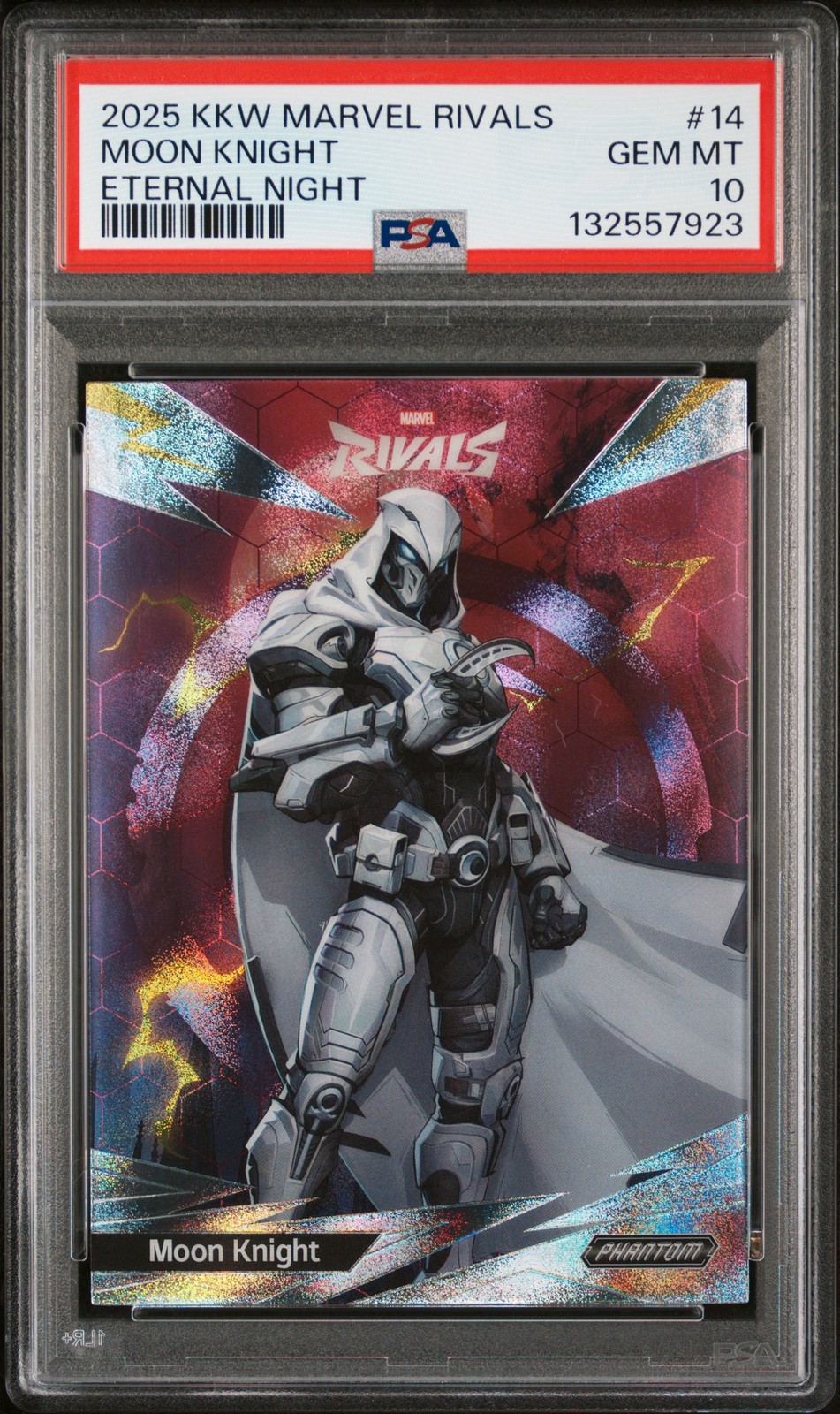 2025 KAKAWOW PHANTOM MARVEL RIVALS ETERNAL NIGHT #14 MOON KNIGHT 31/275 PSA 10
