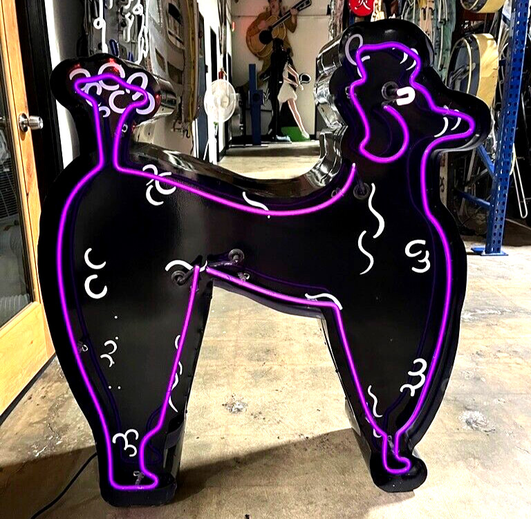 Used Neon Poodle- Double sided metal cabinet- All working