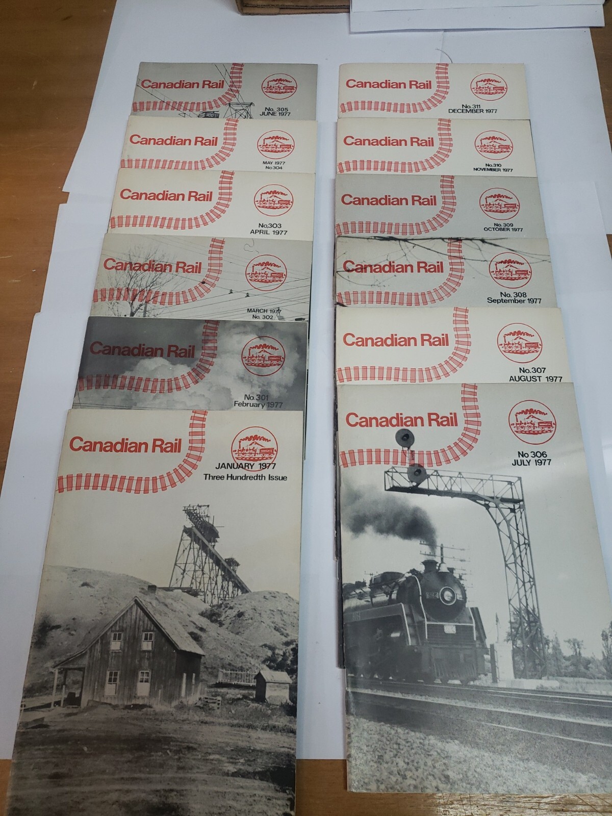 Canadian Rail Magazine 1977 complete year 12 issues 1977 Canadian Rail Magazine 1977 complete year 12 issues 1977