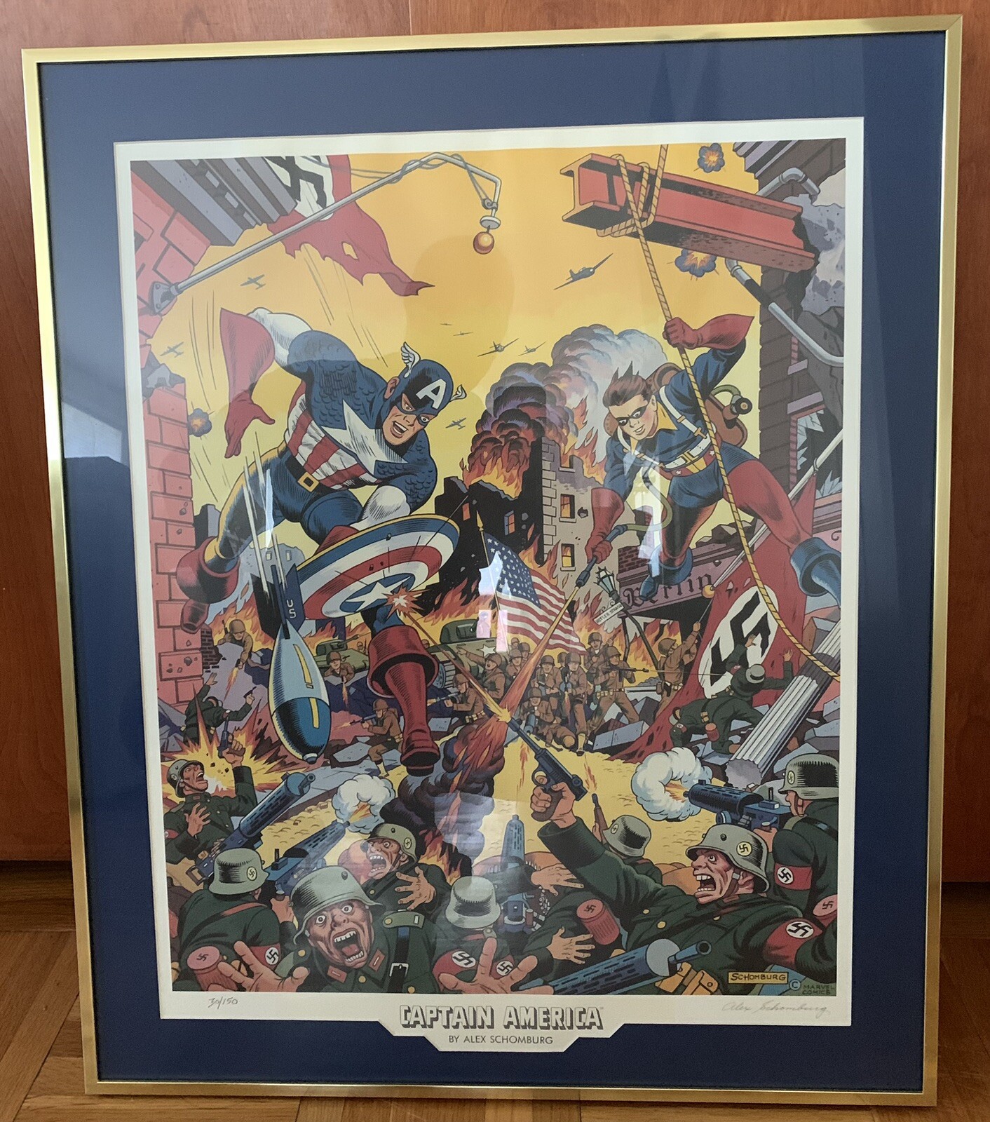 Alex Schomburg Captain America #37 Signed And Numbered Lithograph 30/150 COA HTF Alex Schomburg Captain America #37 Signed And Numbered Lithograph 30/150 COA HTF