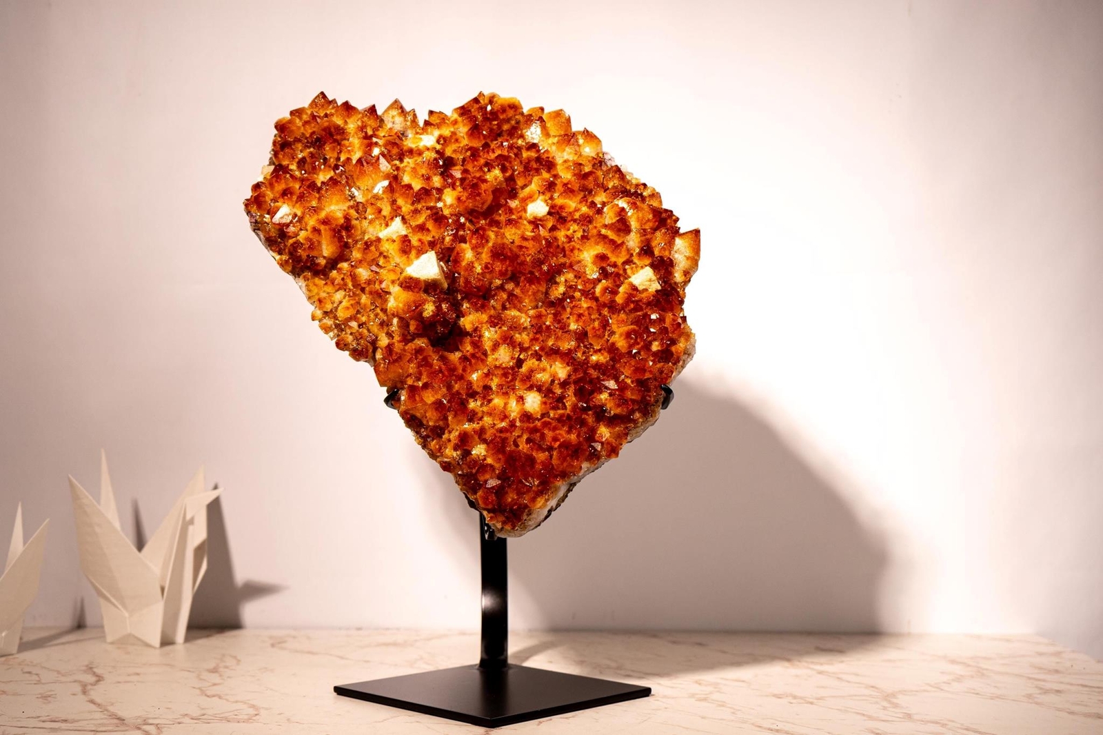 Large Madeira Citrine Cluster, AAA-Grade with Flower Rosette and Calcite, 29 Lb. Large Madeira Citrine Cluster, AAA-Grade with Flower Rosette and Calcite, 29 Lb.