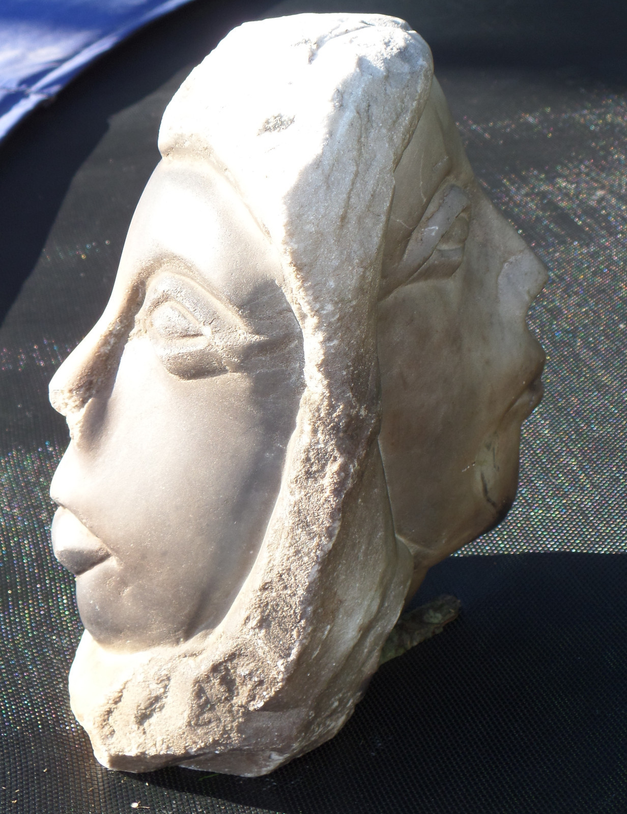 Ancient 26 lbs. Roman Marble Head of Janus--Two Faced God Sicily, 200 BC-300 AD Ancient 26 lbs. Roman Marble Head of Janus--Two Faced God Sicily, 200 BC-300 AD