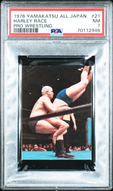 1976 Yamakatsu Wrestling Harley Race Blue #21 RC Rookie PSA 7 POP 2
