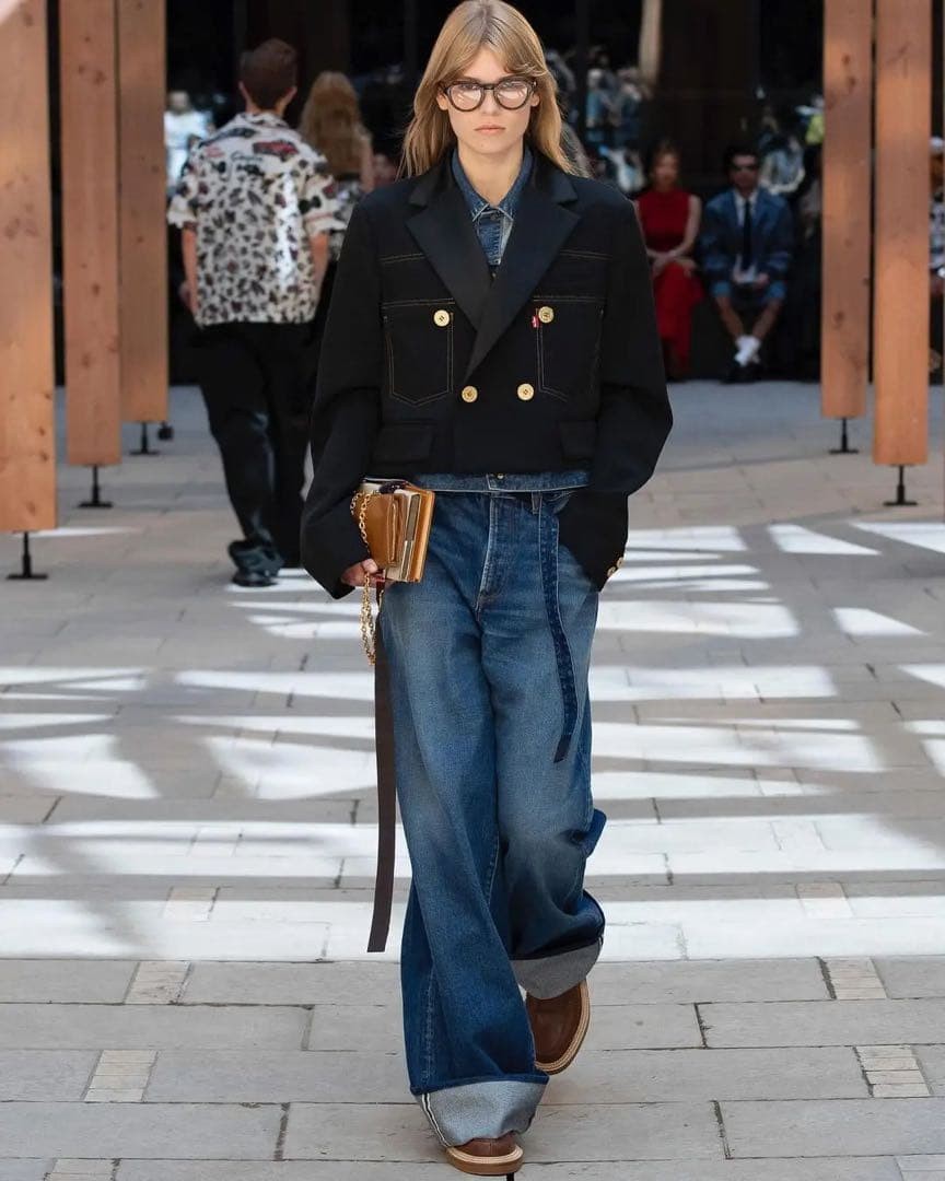 Sacai Levis Matelasse Twill Jacket Women Rare Collaboration Model Limited Editio Sacai Levis Matelasse Twill Jacket Women Rare Collaboration Model Limited Editio